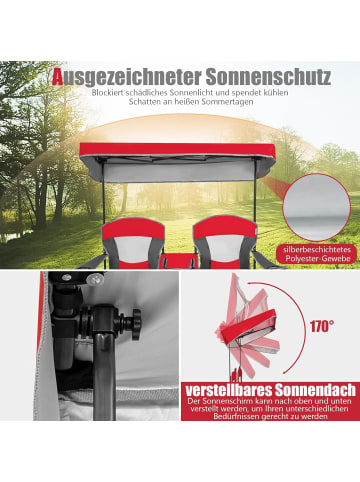 COSTWAY 2-Sitzer Campingstuhl in Rot