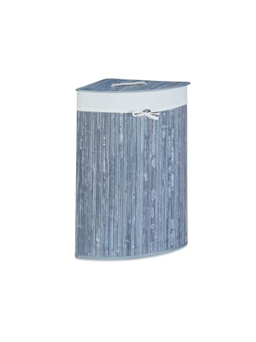 relaxdays 3 x Eckwäschekorb in Grau - (B)49,5 x (H)65 x (T)37 cm