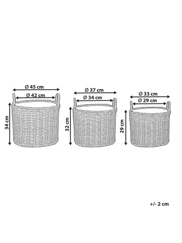 Beliani 3er-Set Outdoor Blumentopf PENDULA in Braun