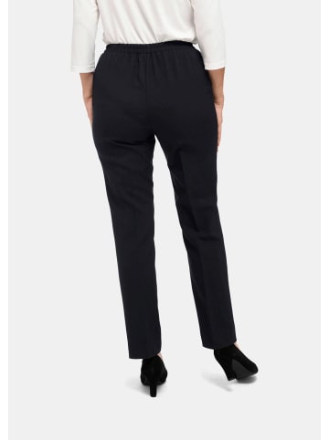 GOLDNER Stoffhose mit glattem Bund und Biesen in schwarz