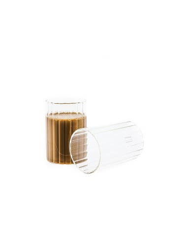 Mulex Trinkgläser Set 250 ml Riffle Design in Transparent