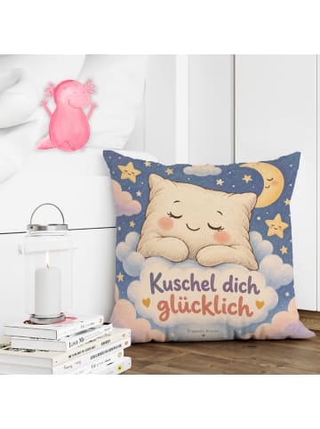 Mr. & Mrs. Panda Polsterkissen Kuschelkissen mit Gesicht Design ... in Weiß