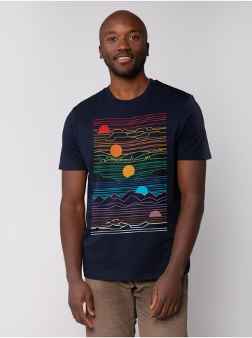 wat? Apparel T-Shirt Sun And Moon in Dunkelblau