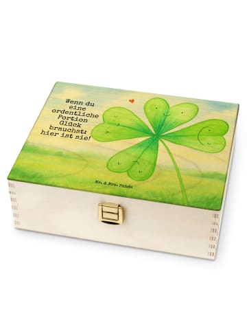 Mr. & Mrs. Panda Tee Organizer Blume Kleeblatt Design mit Spruch in Weiß