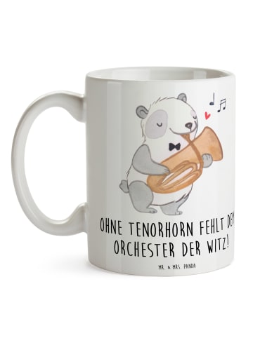 Mr. & Mrs. Panda Tasse Tenorhorn Witz mit Spruch in Weiß
