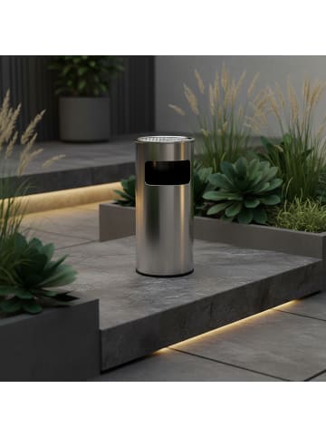 relaxdays Standaschenbecher in Silber – (H)60,5 x Ø24 cm