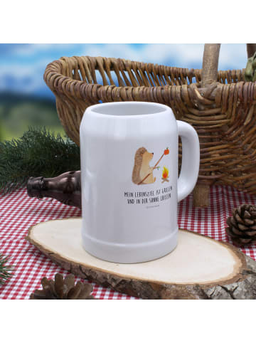 Mr. & Mrs. Panda Bierkrug Igel Grillen mit Spruch in Weiß