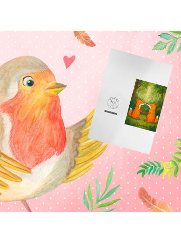 Mr. & Mrs. Panda babykarte Füchse Liebe Design ohne Spruch in Weiß