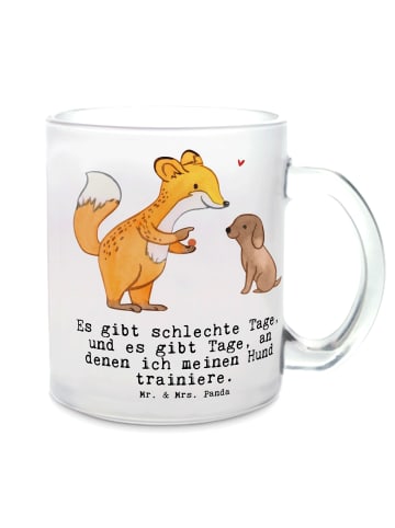 Mr. & Mrs. Panda Kaffeetasse Fuchs Hundetraining mit Spruch in Transparent
