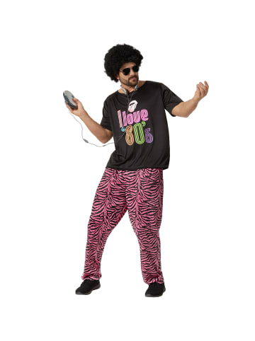 tectake Herrenkostüm  Jogger I love 80´s Kultiger 80er-Look: T-Shirt mit „I Love 80’s“-P