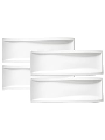 Villeroy & Boch 4er Set Antipastiteller NewWave 42 x 15 cm weiß in weiß