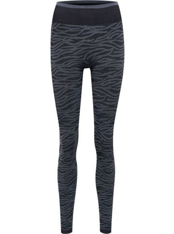 Hummel Sportleggings "Hmlmt Saga Seamless MW Tights" in Schwarz