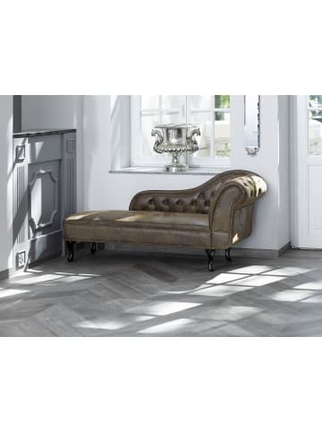 Beliani Chaiselongue NIMES in Braun - (W) 169 x (H) 79 x (L) 65 cm