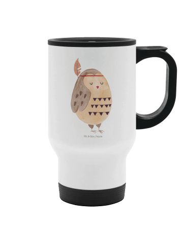Mr. & Mrs. Panda Kaffeebecher To Go Eule Federschmuck ohne Spruch in Weiß