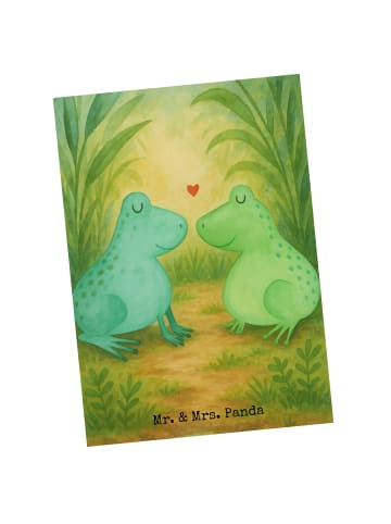 Mr. & Mrs. Panda Postkarte Frosch Liebe Design ohne Spruch in Weiß