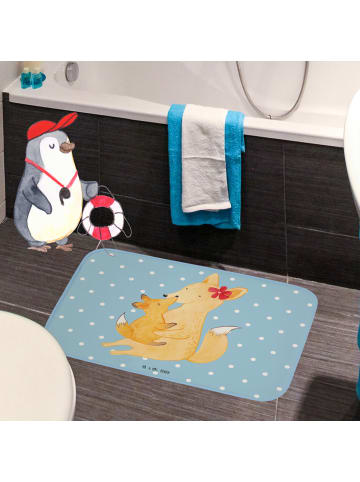 Mr. & Mrs. Panda Badezimmermatte Fuchs Mama ohne Spruch in Blau Pastell