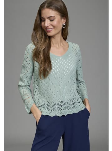 Laura Scott Ajourpullover in salbei