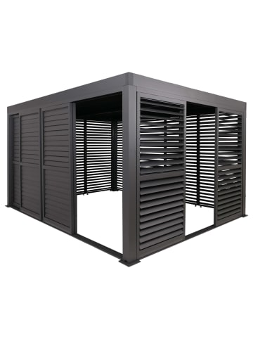 MCW Pergola L46 mit 7x Lamellenpaneel 7x Schiebetüren, Anthrazit