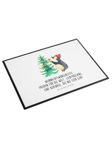 Mr. & Mrs. Panda schreibauflage Pinguin Weihnachtsbaum mit Spruch in Weiß