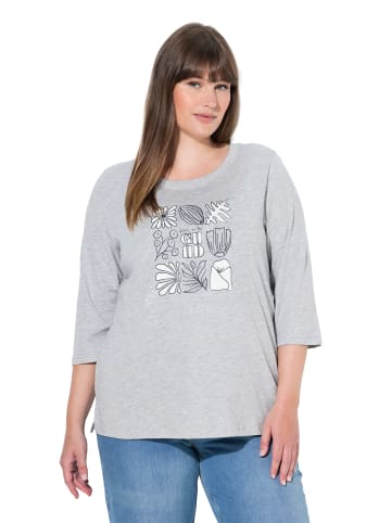 Ulla Popken Shirt in hellgrau mélange