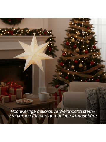 STAR Trading Tischlampe Stern 'Sensy', weiß, 55cm in Weiß