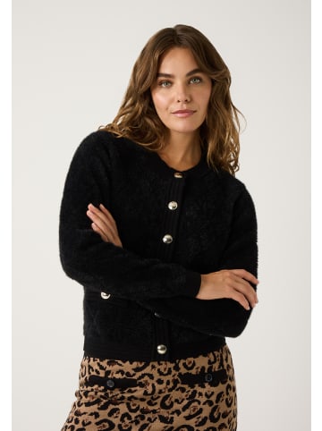 More & More kuschelige Fell-Strickjacke in black