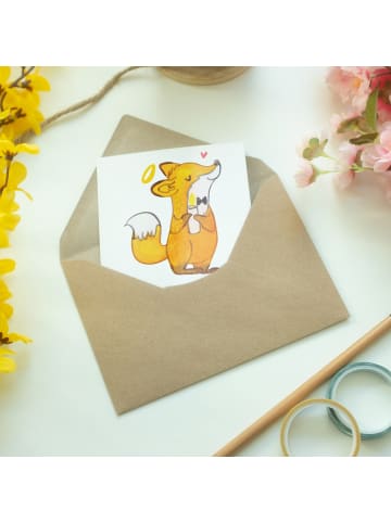 Mr. & Mrs. Panda Grußkarte Fuchs Kommunion mit Spruch in Weiß