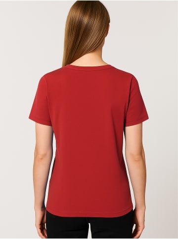 Mavi Jeans T-Shirt Rundhals Kurzarm Top Oberteil mit Print in Rot