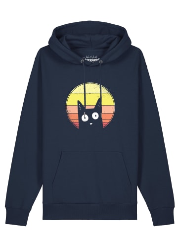 wat? Apparel Sweatshirt Sunset Cat in Dunkelblau