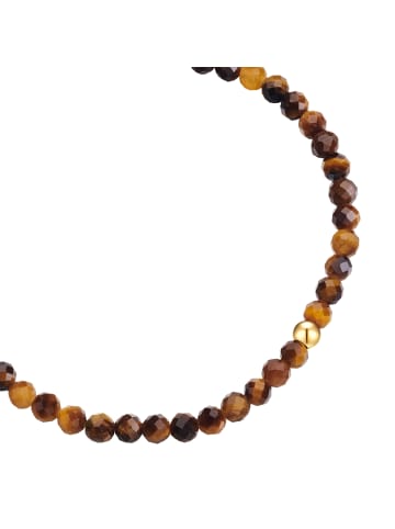 Glanzstücke München Armband aus Edelstahl mit Tigerauge in gelbgold