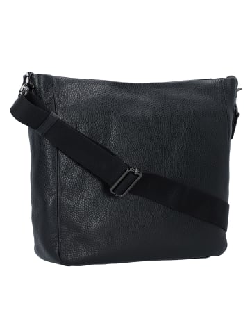 Mandarina Duck Mellow Leather Umhängetasche Leder 30 cm in nero