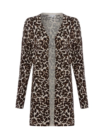 Marie Lund Strickjacke in beige schwarz - 0001