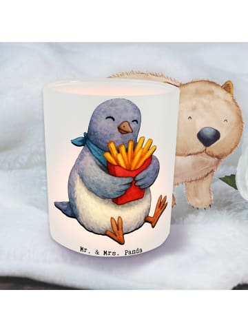 Mr. & Mrs. Panda Kerzenhalter Taube Winter Pommes ohne Spruch in Transparent