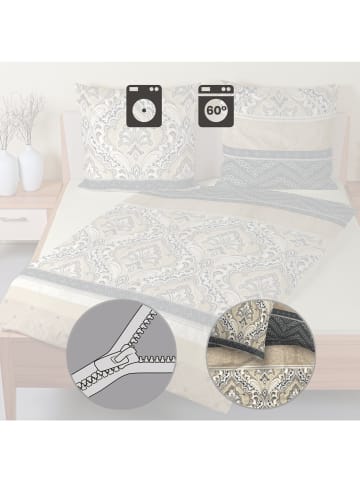 Casatex Biber Bettwäsche in beige-anthrazit