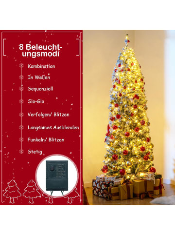 COSTWAY 180 cm Künstlich Weihnachtsbaum mit LED Beleuchtung in Grün