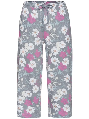 VIVANCE DREAMS Caprihose in graublau-pink-geblümt