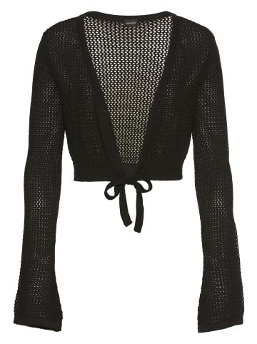 Laura Scott Ajourstrickjacke in schwarz