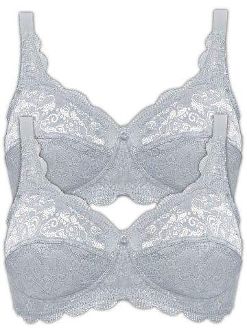 SUSA 2er Pack BH ohne Bügel Latina in grau grau