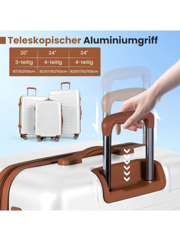 COSTWAY 3 tlg. Koffer Set 20+24+28 Zoll in Weiß