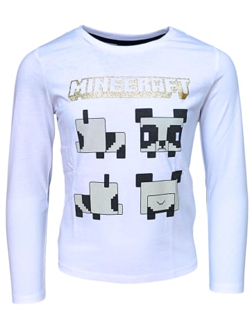 Minecraft Langarmshirt mit Glitzerdetails Minecraft  Panda in Weiß