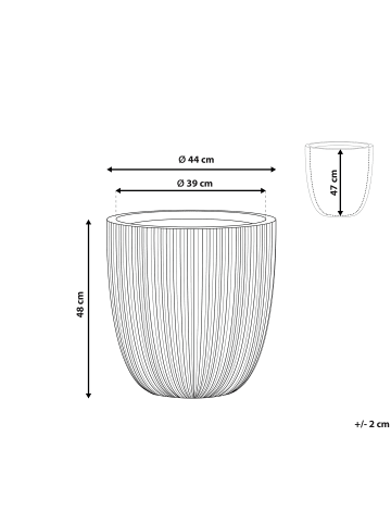 Beliani Outdoor Blumentopf CHIOS in Grau - (W) 44 x (H) 48 x (L) 44 cm