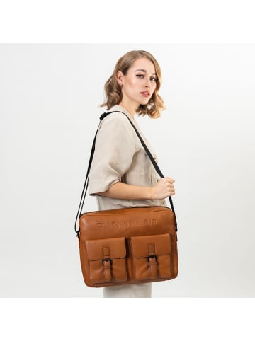 Farmhood Memphis Aktentaschen Messenger Leder 38 cm Laptopfach in cognac 2