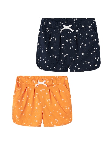 name it Shorts 2er-Set Plissierte Baumwolle Kinder Pants in Blau-Gelb