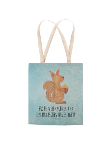 Mr. & Mrs. Panda shopping bag Eichhörnchen Weihnachtszeit mit Sp... in Eisblau