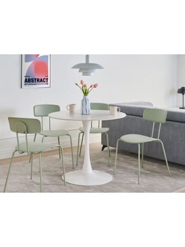 Beliani Esszimmertisch BOCA in Weiß - (W) 90 x (H) 75 x (L) 90 cm