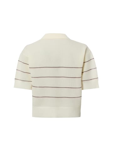 OPUS Kurzarm-Strickpullover in ecru rosa - 0001