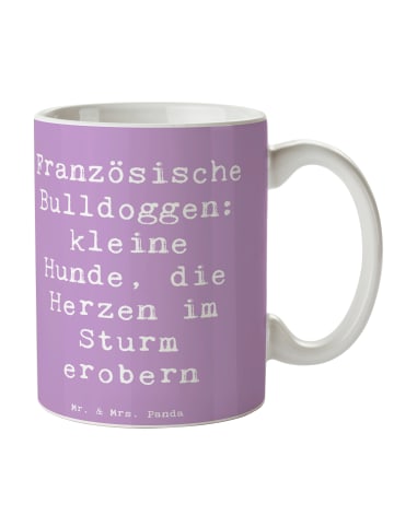 Mr. & Mrs. Panda Tasse Spruch Französische Bulldogge mit Spruch in Lavendeltraum