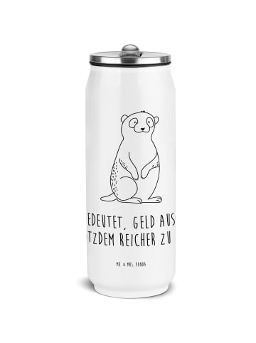 Mr. & Mrs. Panda Getränkedosen Trinkflasche Erdmännchen mit Spruch in Weiß