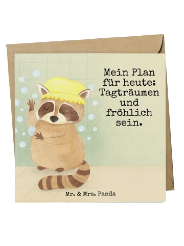 Mr. & Mrs. Panda Klappkarte Waschbär Design mit Spruch in Weiß