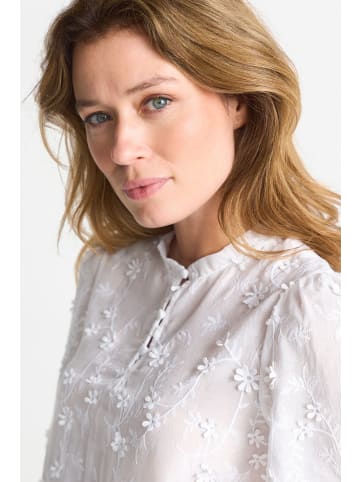 Rich & Royal Mat Mix Bluse Broderie Anglaise in white